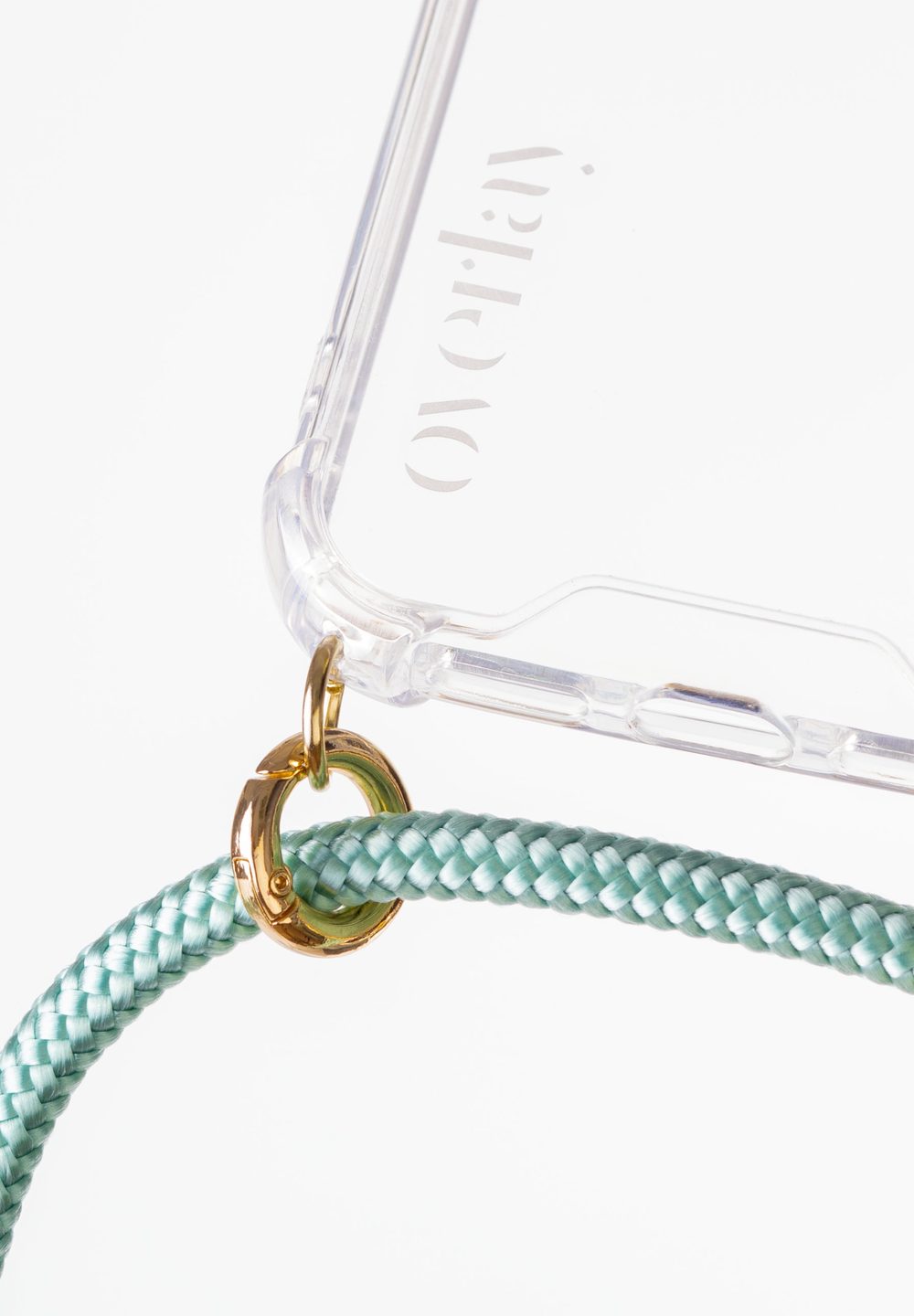 Pastel mint cord phone necklace