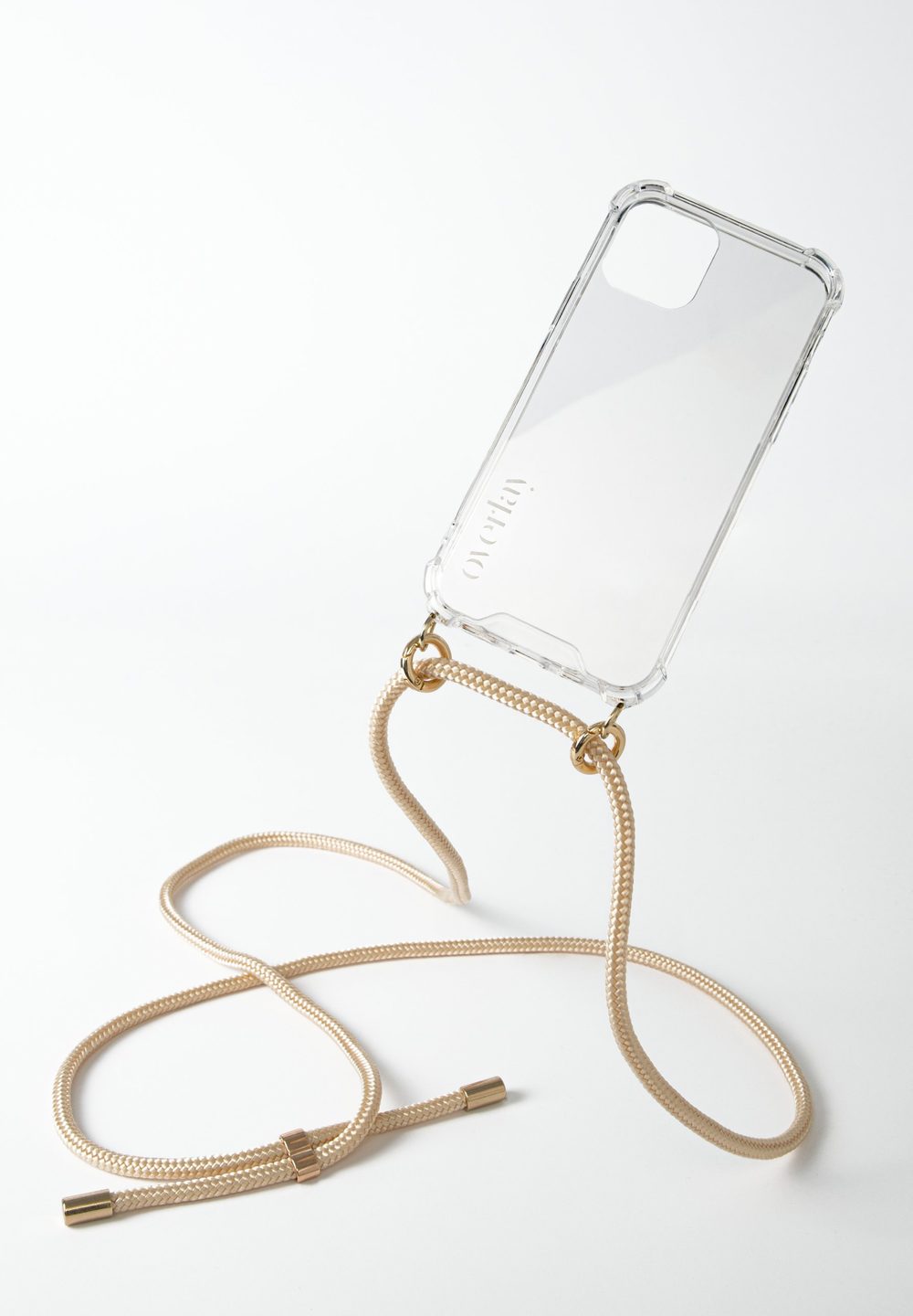 Shiny gold cord phone necklace