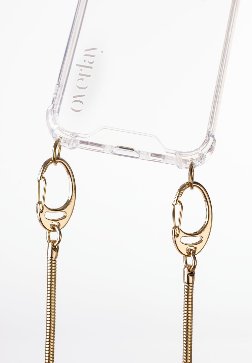 Gold snake chain phone necklace — view 3